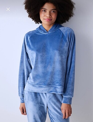 Penti Penti Soft Velvet Koyu Mavi Hoodie