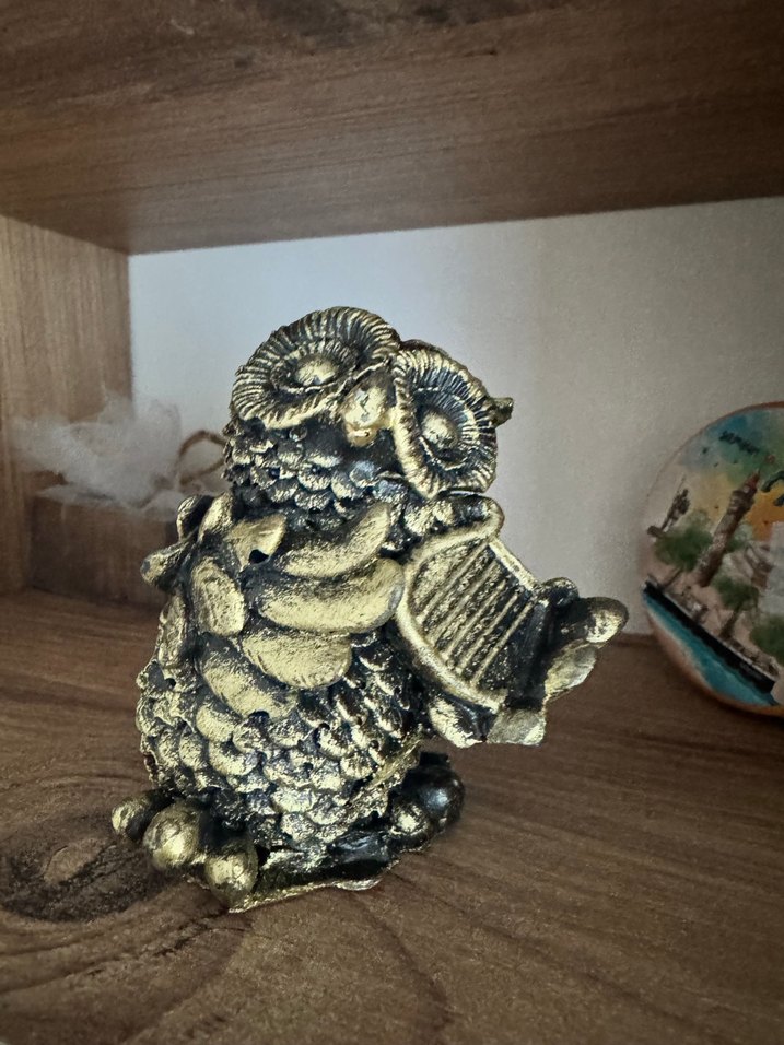 Altın Renkli Mini Baykuş Figürin - Görsel 2