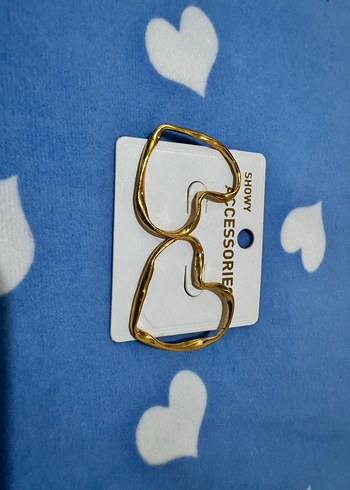 Altın Renkli Kalp Küpe - Görsel 3