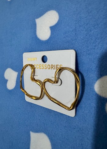 Altın Renkli Kalp Küpe - Görsel 2