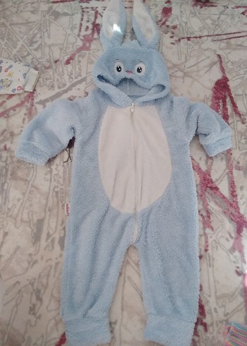 Mavi Peluş Erkek Bebek Tulumu - Görsel 6