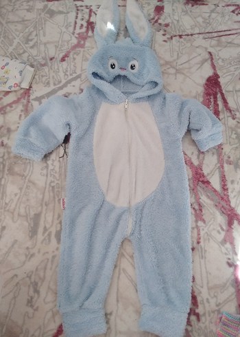 Mavi Peluş Erkek Bebek Tulumu - Görsel 3