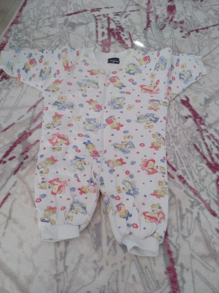 Mavi Peluş Erkek Bebek Tulumu - Görsel 2