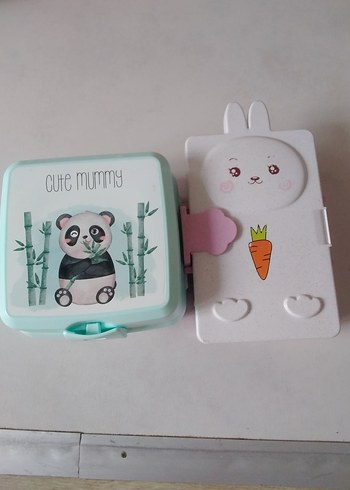 Sevimli Panda ve Tavşan Desenli Çocuk beslenme Kutusu - Görsel 2