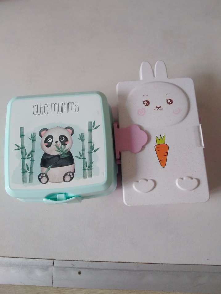 Sevimli Panda ve Tavşan Desenli Çocuk beslenme Kutusu - Görsel 2