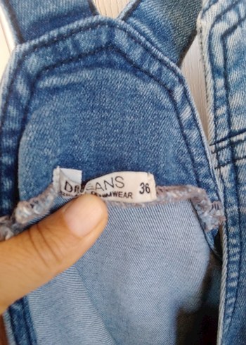 Kadın Mavi Kot Midi Tulum - Görsel 4