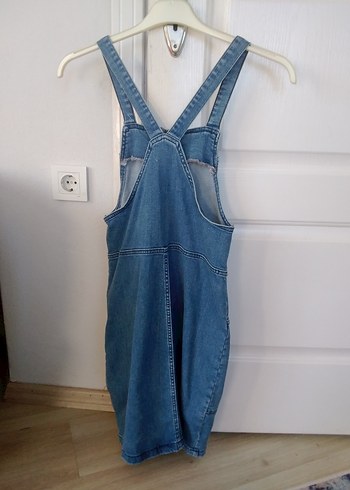 Kadın Mavi Kot Midi Tulum - Görsel 5