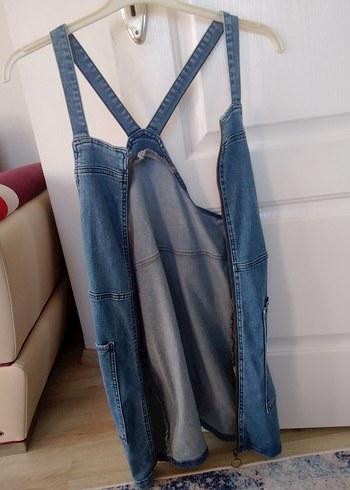 Kadın Mavi Kot Midi Tulum - Görsel 2