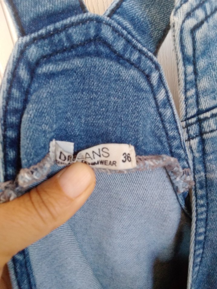 Kadın Mavi Kot Midi Tulum - Görsel 4