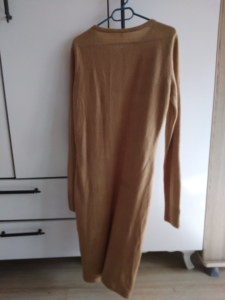 Bej Süet Uzun Kollu Uzun Elbise - Görsel 3