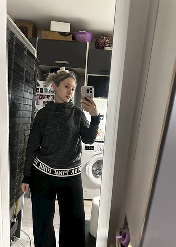 Gri Kapüşonlu Kadın Sweatshirt - Görsel 2