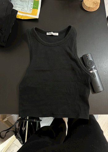 Siyah Yüksek Yakalı Kadın Crop Top - Görsel 3