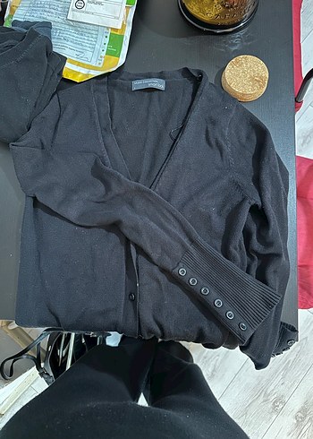 Siyah V Yakalı Kadın hırka - Görsel 5