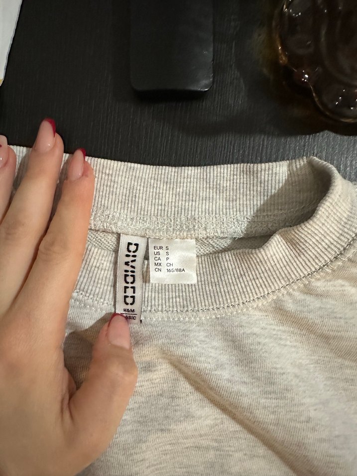 Gri Yüksek Yakalı Rahat Sweatshirt - Görsel 5