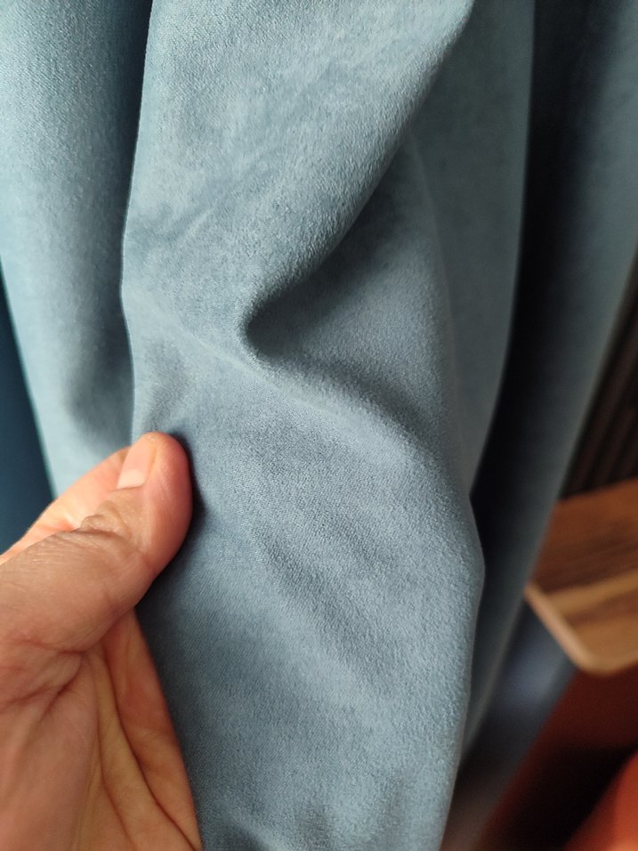 Modern Mavi Düz Fon Perde - Görsel 4