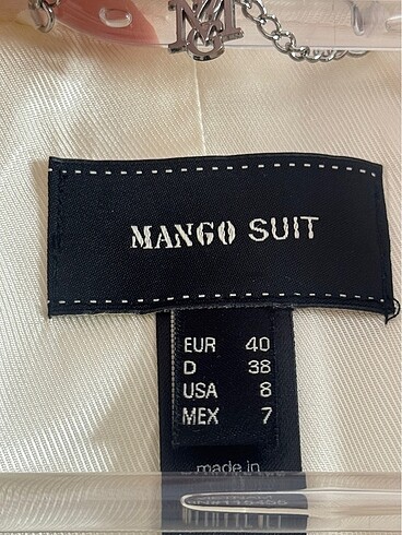 40 Beden Mango pamuklu blazer ceket