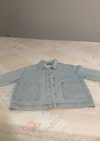 Kadın Taş Detaylı Denim Ceket