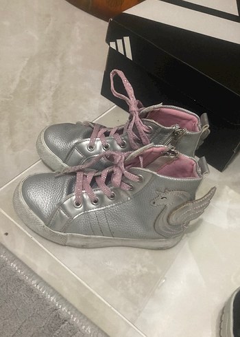 Kız Çocuk Gri Baskılı Sneakers - Görsel 6