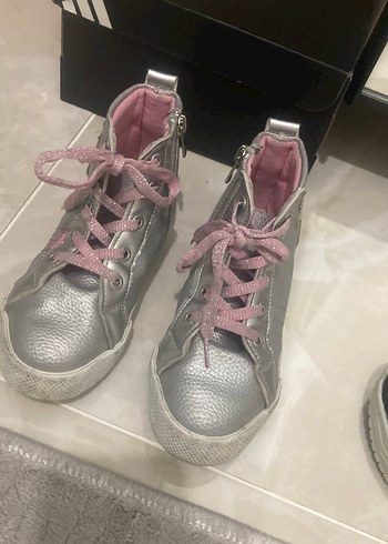 Kız Çocuk Gri Baskılı Sneakers - Görsel 5