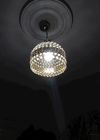 Altın Renkli Boncuklu Minimalist Avize - Görsel 3