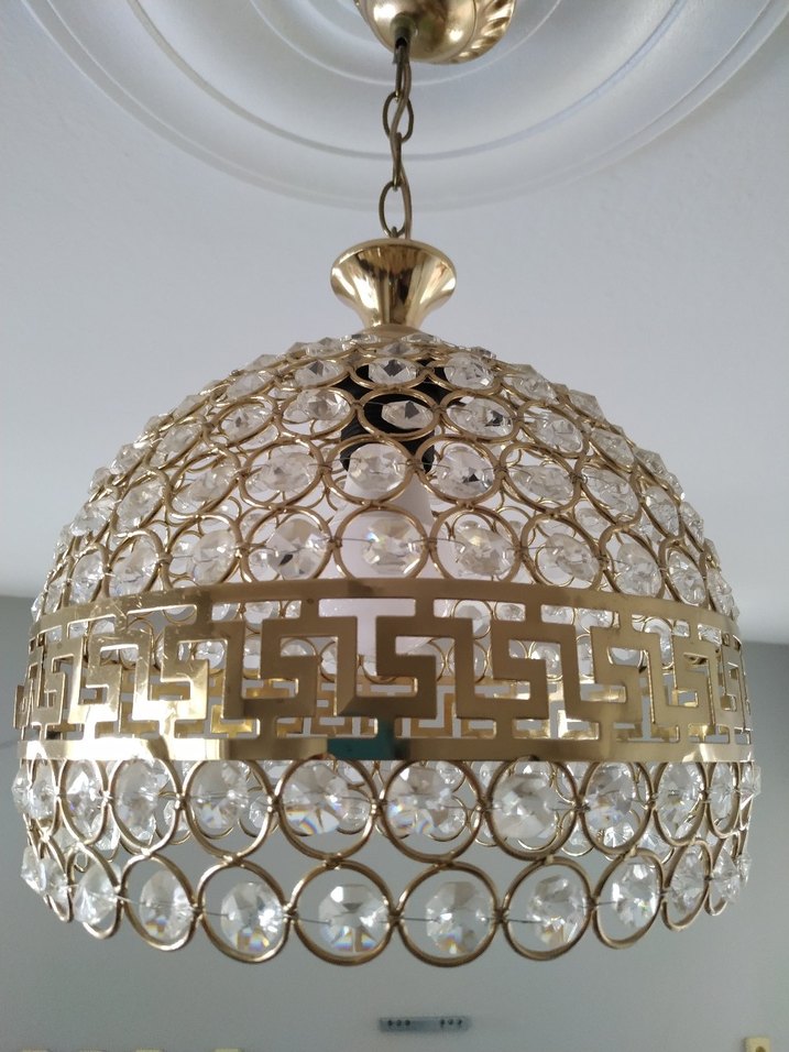 Altın Renkli Boncuklu Minimalist Avize - Görsel 2