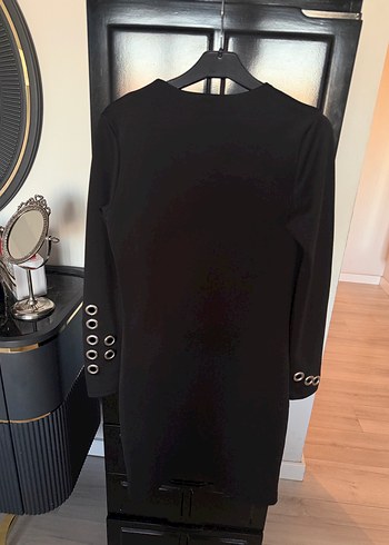 Kuş gözü detaylı mini elbise - Görsel 6