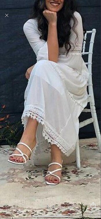 Koton Beyaz dantel işlemeli elbise