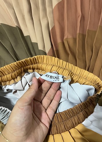 Zara Bej Renkli Piliseli Bohem Kadın Uzun Etek