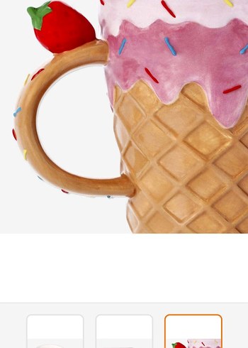 Flyiyng Tiger Pembe Dondurma Külahı Desenli El Boyaması Kupa - Görsel 5