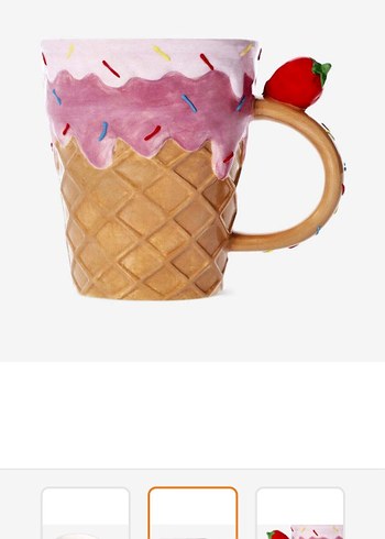 Flyiyng Tiger Pembe Dondurma Külahı Desenli El Boyaması Kupa - Görsel 4