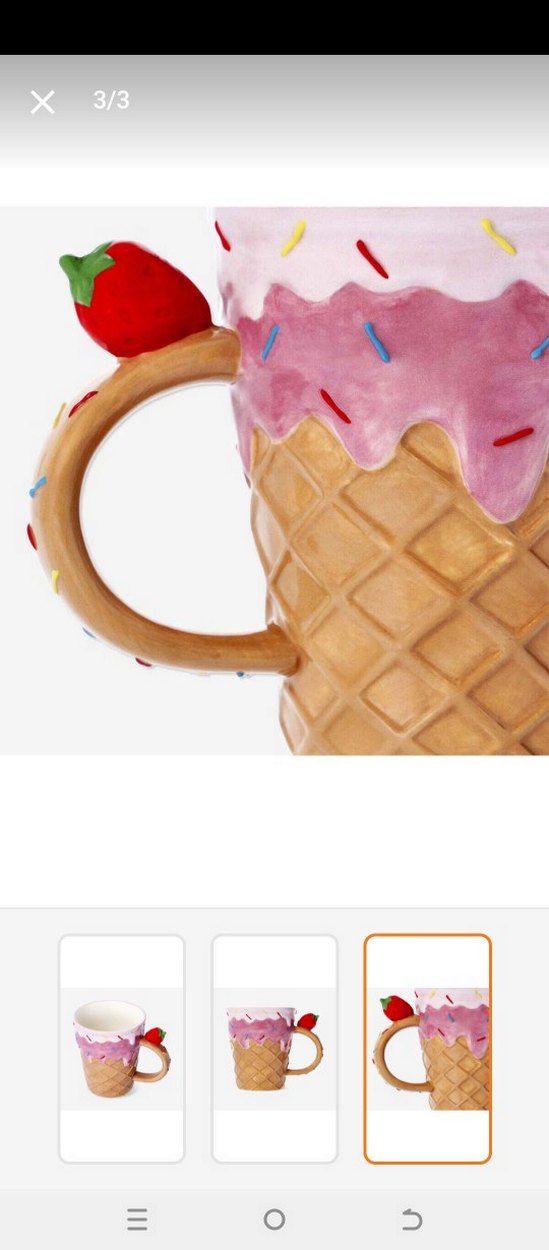 Flyiyng Tiger Pembe Dondurma Külahı Desenli El Boyaması Kupa - Görsel 5