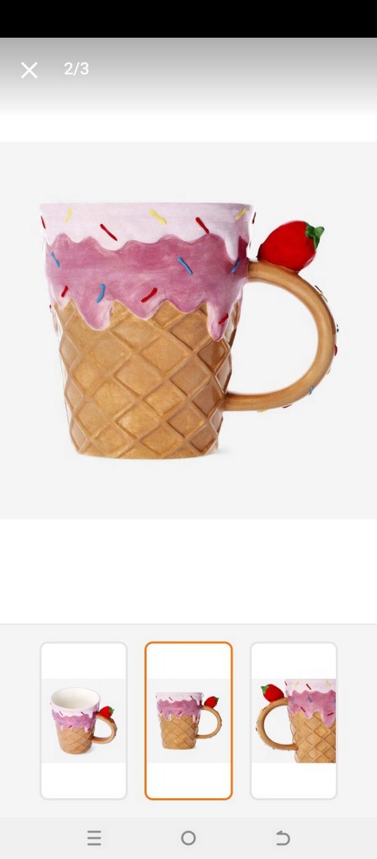 Flyiyng Tiger Pembe Dondurma Külahı Desenli El Boyaması Kupa - Görsel 4