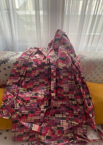 Collezione Renkli Batik Desenli Uzun Yağmurluk Ceketi