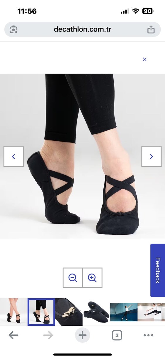 Çift Tabanlı Siyah Kadın Demi-Point Dans Ayakkabısı - Görsel 3