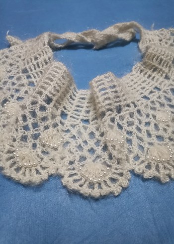 Nakışlı Beyaz Yaka süsü - Görsel 2