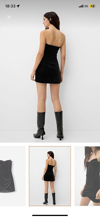 Bershka Kadife mini elbise