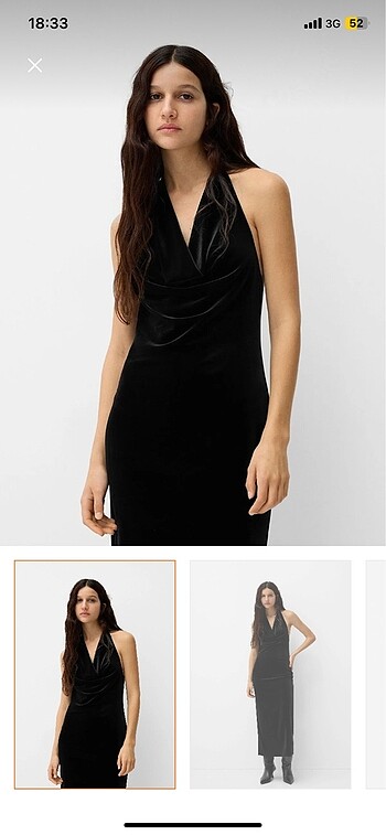 Halter yaka midi elbise