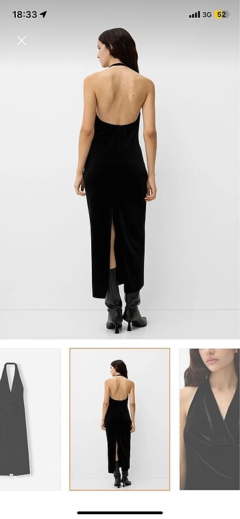 Bershka Halter yaka midi elbise