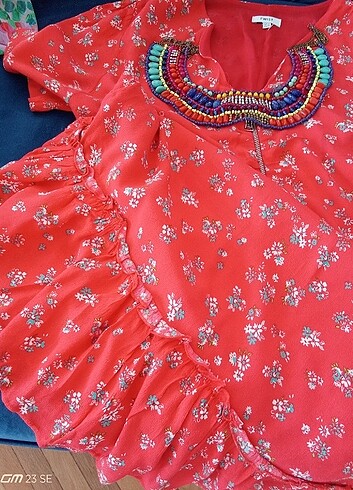 xl Beden turuncu Renk Twist Elbise