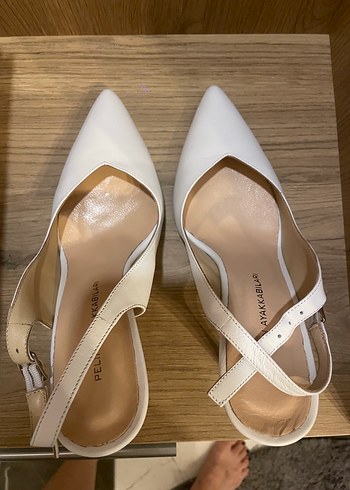 Beyaz Stiletto Topuklu Kadın Abiye Ayakkabı - Görsel 2