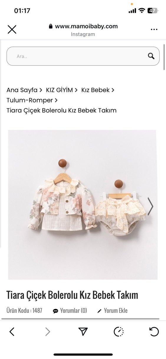 Çiçek Desenli Fırfırlı Kız Bebek Tulum - Görsel 2