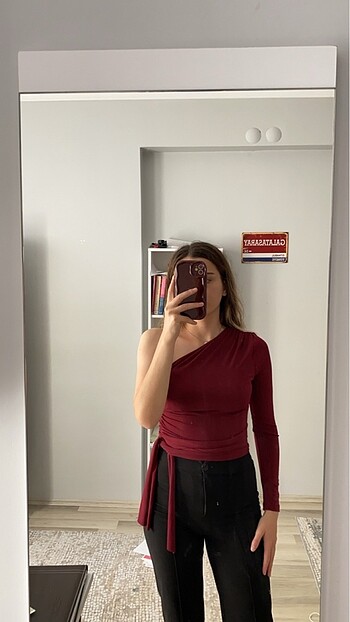 Bordo yarım kol bluz