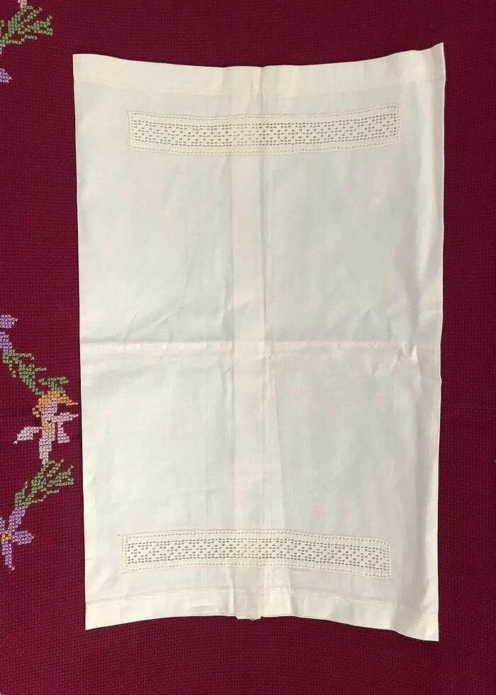 ARA İŞİ DANTEL BEBEK YASTIK KILIFI - Görsel 2