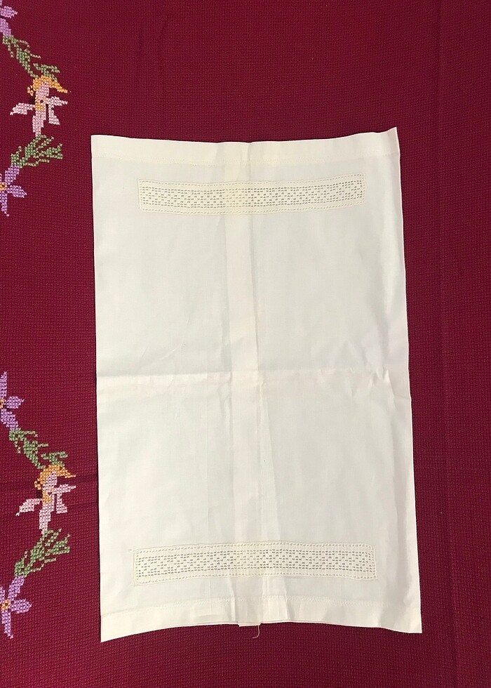 ARA İŞİ DANTEL BEBEK YASTIK KILIFI - Görsel 4