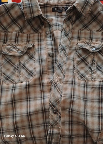 Düğmeli Uzun Kollu yeşil Ekoseli Erkek Gömlek - Görsel 5