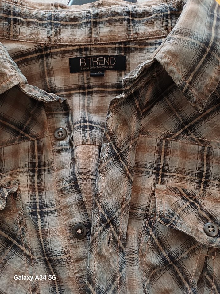 Düğmeli Uzun Kollu yeşil Ekoseli Erkek Gömlek - Görsel 4