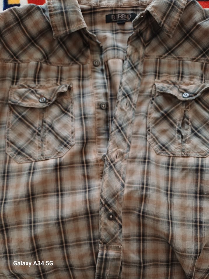 Düğmeli Uzun Kollu yeşil Ekoseli Erkek Gömlek - Görsel 5