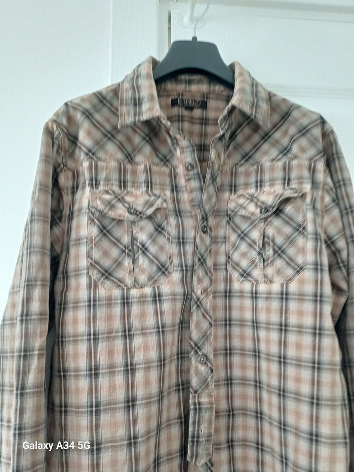 Düğmeli Uzun Kollu yeşil Ekoseli Erkek Gömlek - Görsel 2