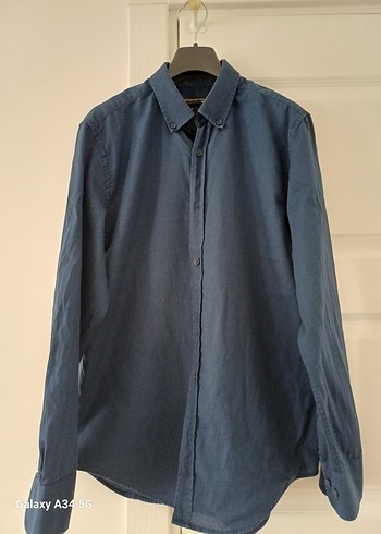 Erkek Lacivert Denim Gömlek - Görsel 2