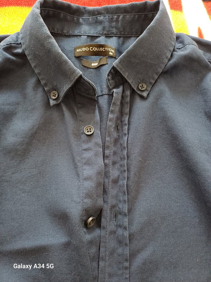 Erkek Lacivert Denim Gömlek - Görsel 3